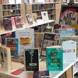Photo of banned books in the library.
