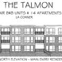 An illustration shows the front of the proposed Talmon Building