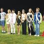 La Conner high school's homecoming court at midfield.