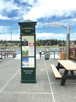 An information kiosk on the La Conner waterfront