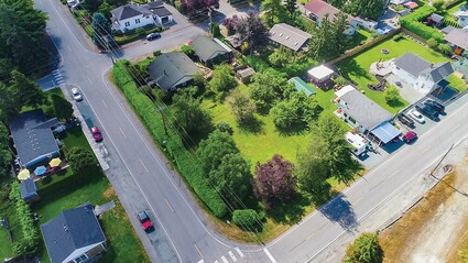 Aerial view of lots purchased by Habitat for Humanity.